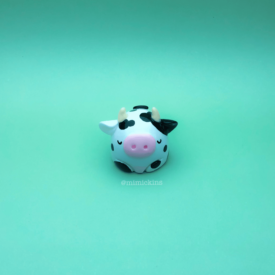Little Dairy Cow Friend, Handmade Polymer Clay ... - Folksy