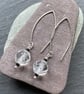 Elegant Clear Quartz & Spinel Sterling Silver Earrings