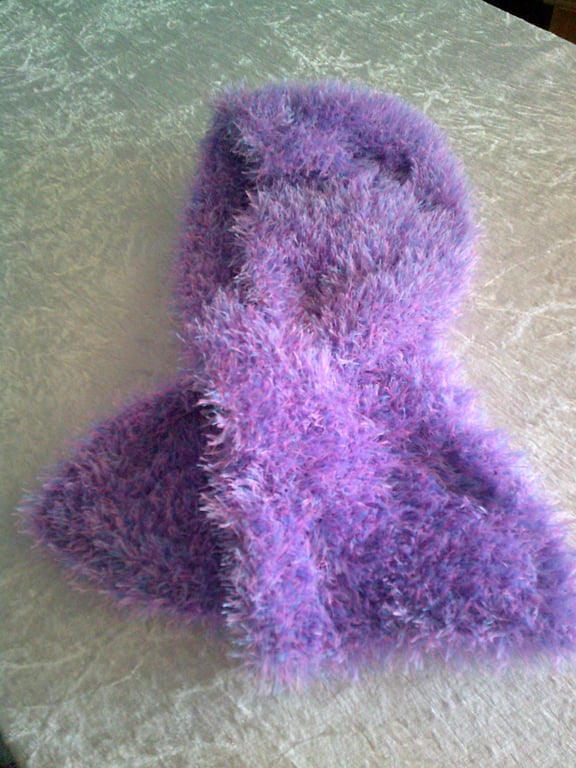 Hand Knitted Necktie in shades of Pink, Lavender and Blue