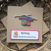 Colourful Handmade Card for Knitters Size 5" x 5" (12.5cm x 12.5cm)