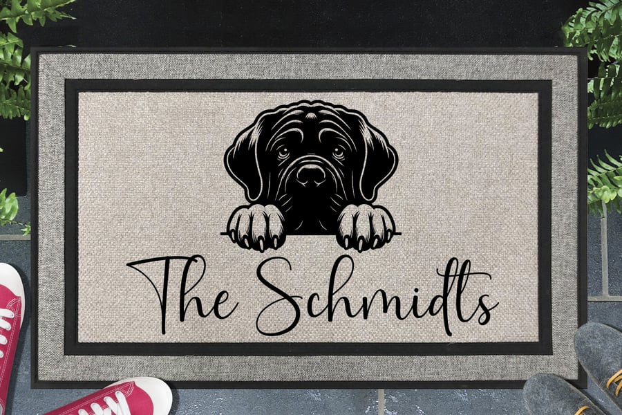 Neapolitan Mastiff Door Mat - Personalised All Weather Doormat - 45x70cm 