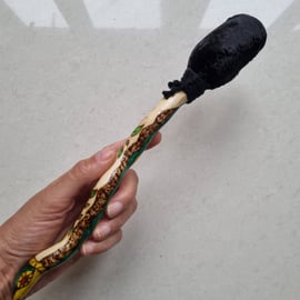 Ivy Ogham Drumbeater healing Shamanic Drumstick Handmade Pagan snake serpent