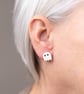 white ghost polymer clay earrings - handmade - halloween earrings - lightweight. - Image 3