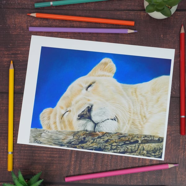 Perfectly Imperfect Fine Art Print of "Rise Again" Lioness SAMPLE