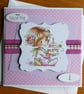 First Birthday Card - Little Girl With Cake - Image 5
