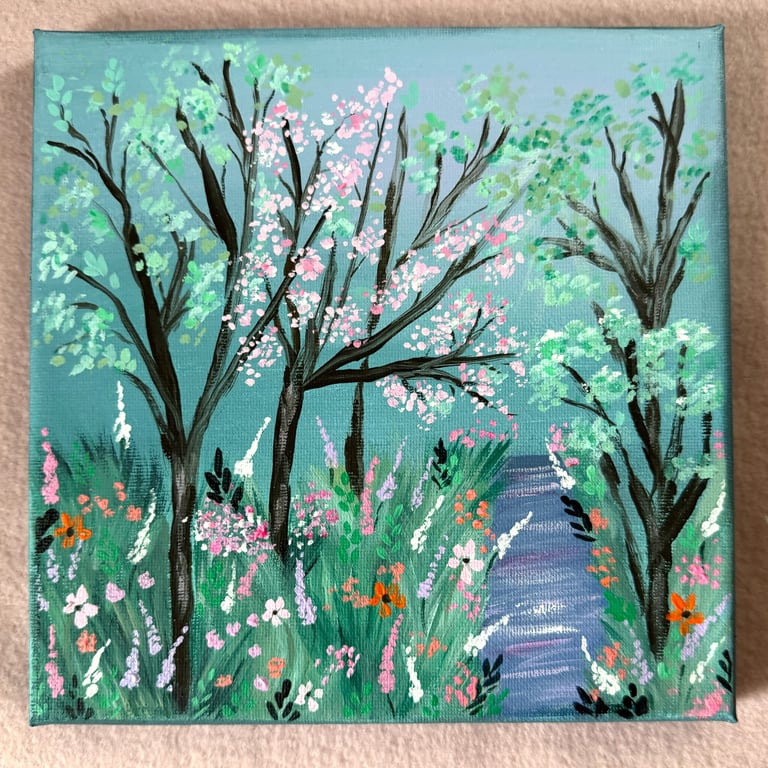 Forest Acrylic Painting 