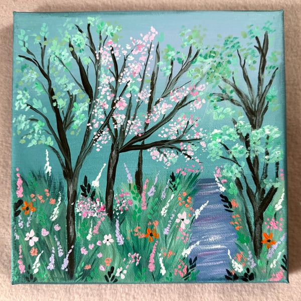 Forest Acrylic Painting 