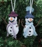 Macrame Snowman, Christmas tree hanging decoration - Image 2