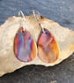 Flame painted copper teardrop earrings - Image 1