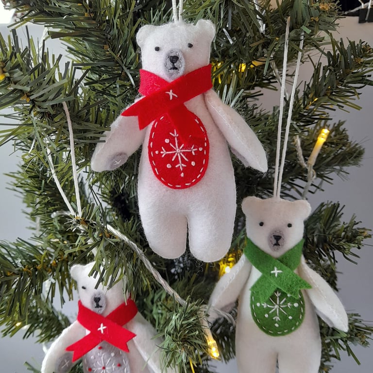 Christmas Bear decorations - single