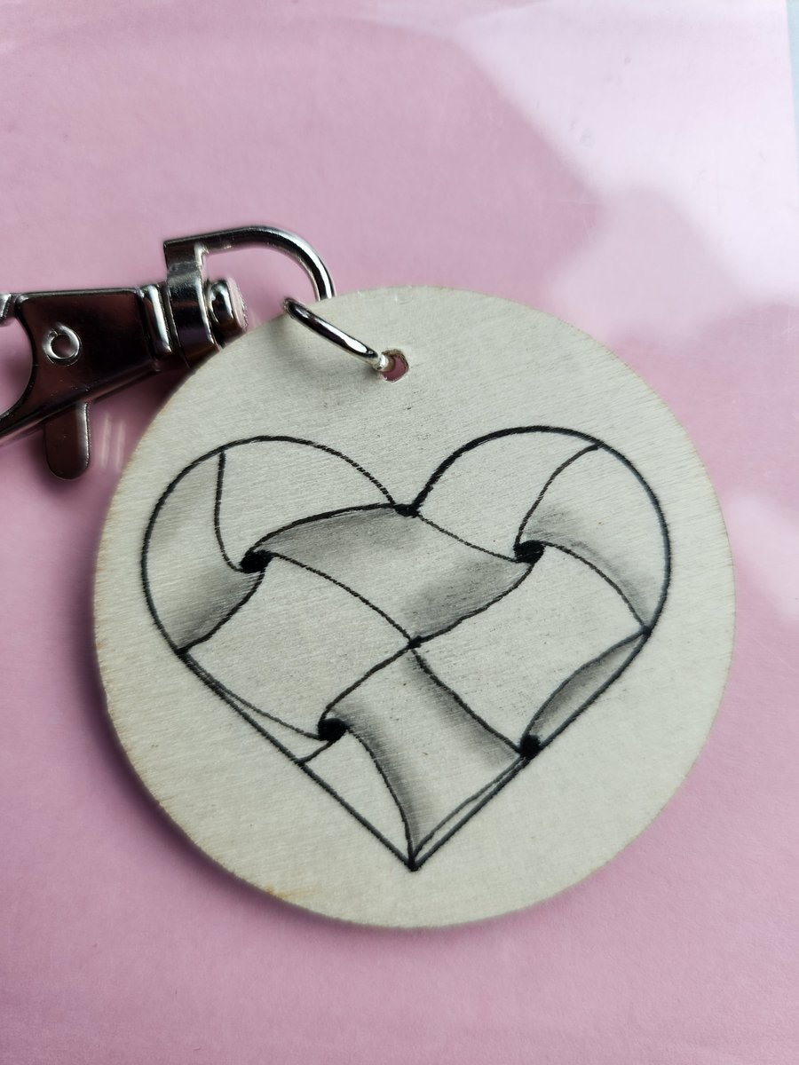 Hand drawn heart keyring