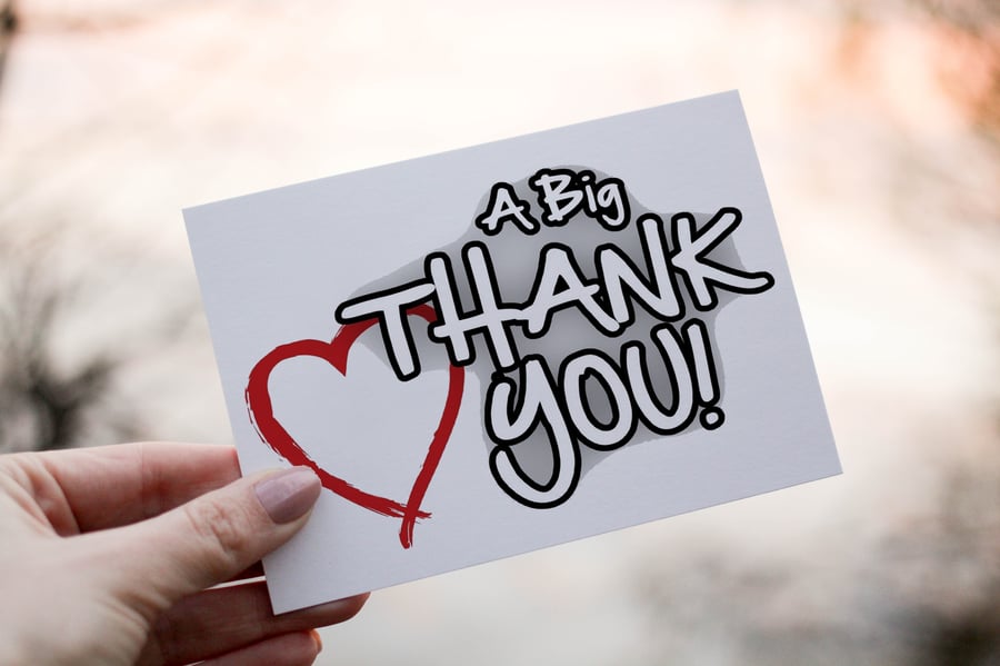 Thank You Card, Heart A Big Thank You Card, Card for Thank You