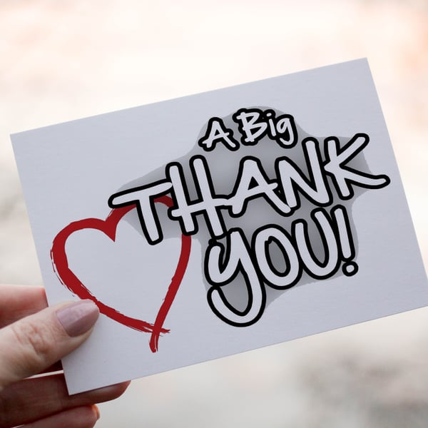 Thank You Card, Heart A Big Thank You Card, Card for Thank You