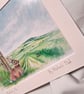 Watercolour print of a Southdowns Sussex Rabbit - Image 4
