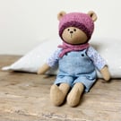 Bea, a handmade cloth teddy bear by Clayton Bears.