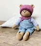 Bea, a handmade cloth teddy bear by Clayton Bears.