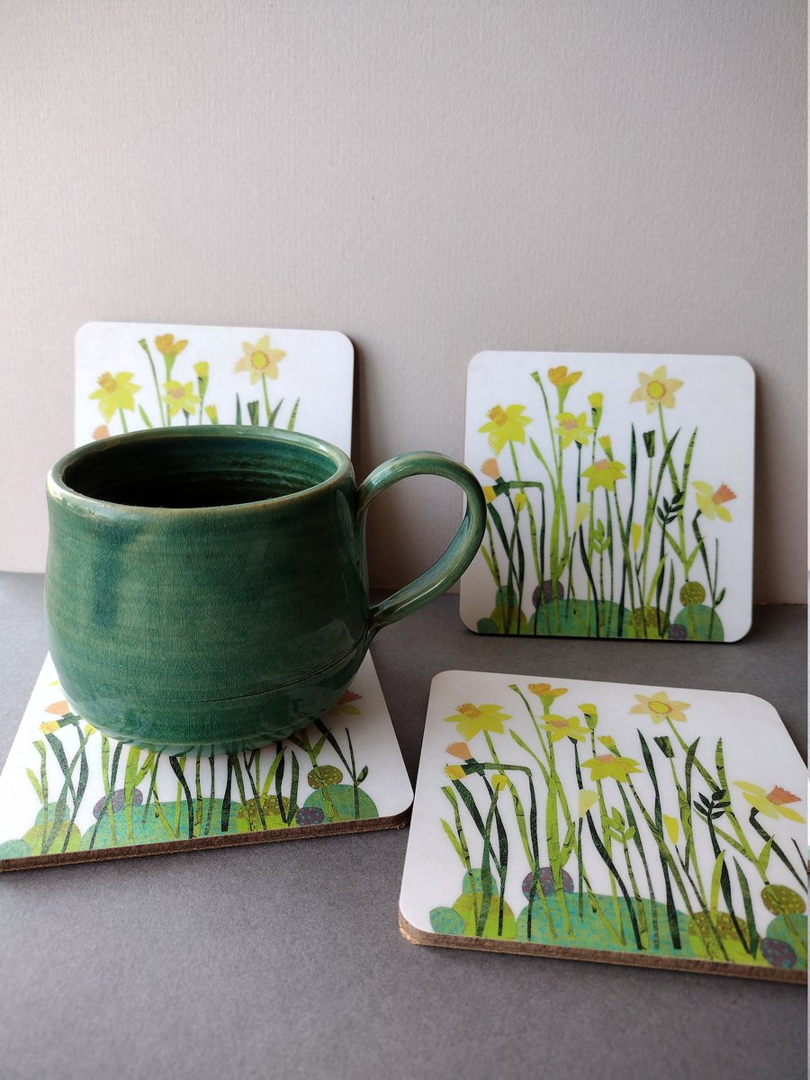 Coaster gift set, Daffodil