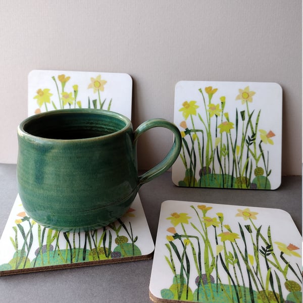 Coaster gift set, Daffodil