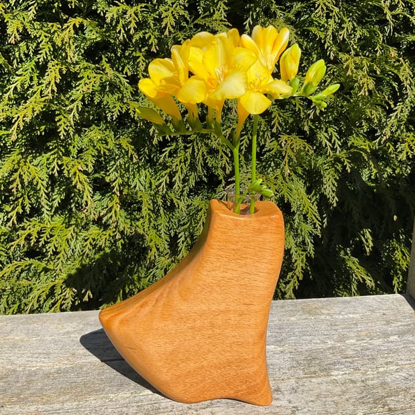 Handcrafted Beech Wood Sculptural Vase