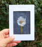 Dandelion seedhead handmade card - lace, needle felted and hand embroidered   - Image 3