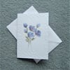 embossed hand painted floral blank greetings card ( ref F 161 )