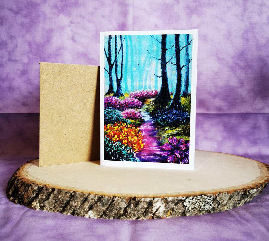 GC10  A6 Fantasy Forest any occasion greeting card