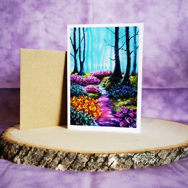GC10  A6 Fantasy Forest any occasion greeting card
