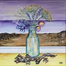 Coastal Painting, Original Painting, 'Beach Finds', Coastal Finds, Land and Sea.