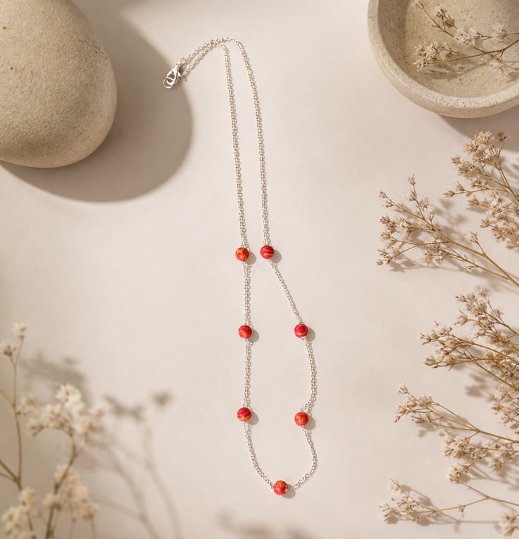 Handmade Sunset Stripe Jasper Necklace