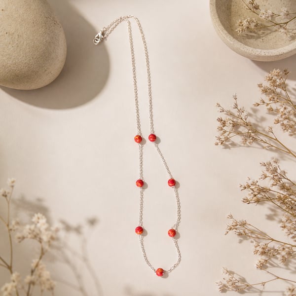 Handmade Sunset Stripe Jasper Necklace