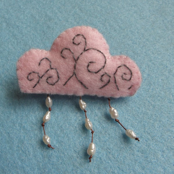 Pink Storm Cloud Brooch