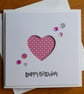 Happy Birthday Card - Bright Pink and White Polka Dot Heart Aperture