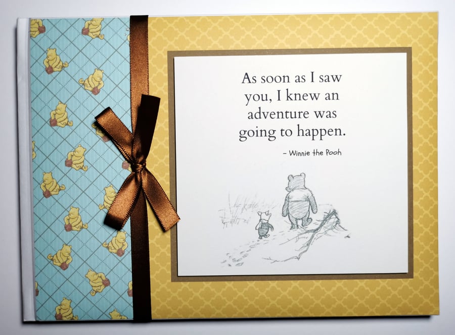 Classic Winnie the Pooh boy baby shower guest Book, Winnie birthday book