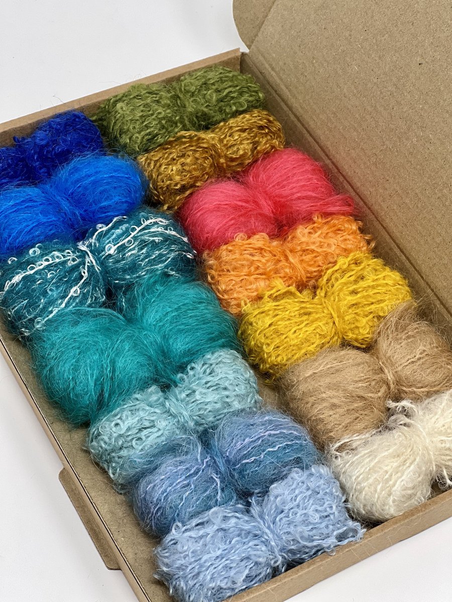 Small Beach Landscape Mohair Wool Yarn Selection Pack for Wet Felting