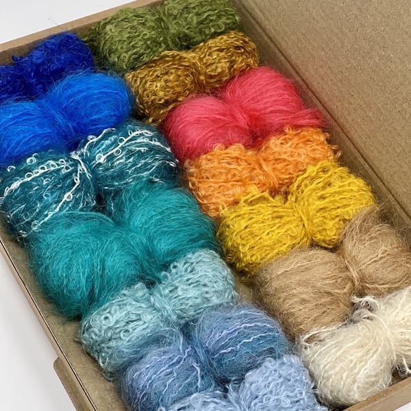 Small Beach Landscape Mohair Wool Yarn Selection Pack for Wet Felting