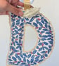 Personalised Liberty Fabric Christmas Initial Decoration – Handmade Door Hanger - Image 3