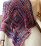 CROCHET BLANKET HANDMADE IN MULTICOLOURED YARN APPROX 30x30" or 77x77cm