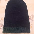 Blue acrylic wool hat with ombre brim