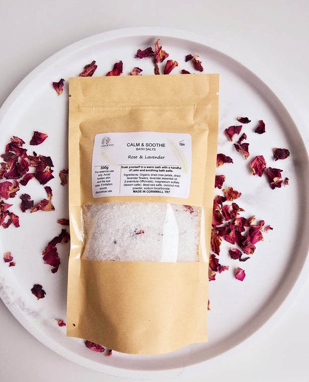 ROSE & LAVENDER BATH SALTS 300G