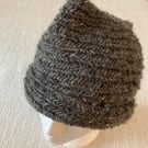Nalbinding Hat  Icelandic Wool Dark Grey Med 65 cm