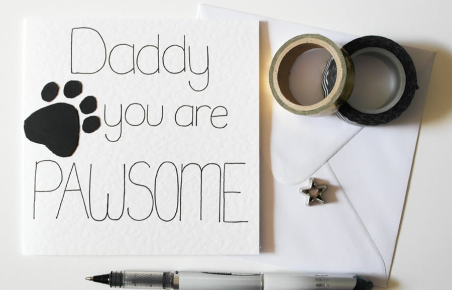 Father's Day card From The Dog, Birthday Card For Dad From Dog, Pet, Fur Baby