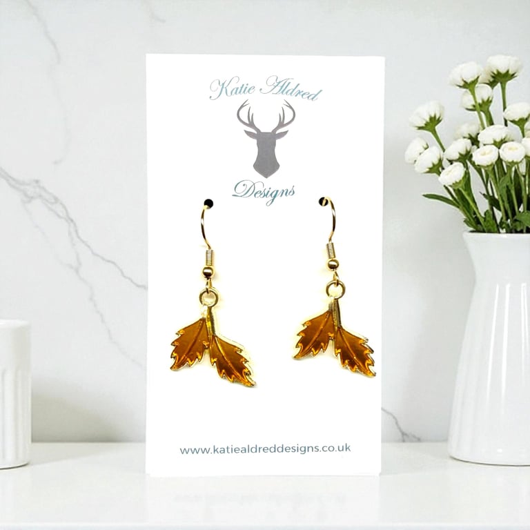Charm Earrings - Autumn Leaves Gold