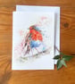 Grandad's Messenger, A Robin Watercolour A5 Greetings Card by Wildlife Artist Sa
