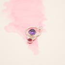 Amethyst and Tourmaline Silver Pendant 