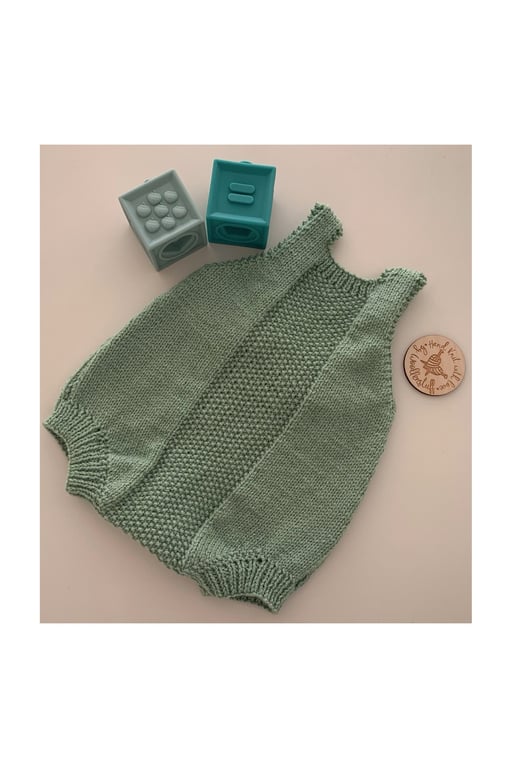 Made To Order Handknitted Spring Duo Baby Romper Suit 6 Sizes. Any Colour.