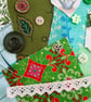 Mini green slow stitching or junk journal kit for a beginner - Image 5