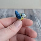 Mini ceramic blue tit figurine