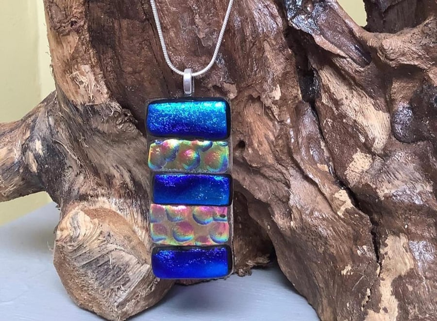 Handmade fused glass necklace