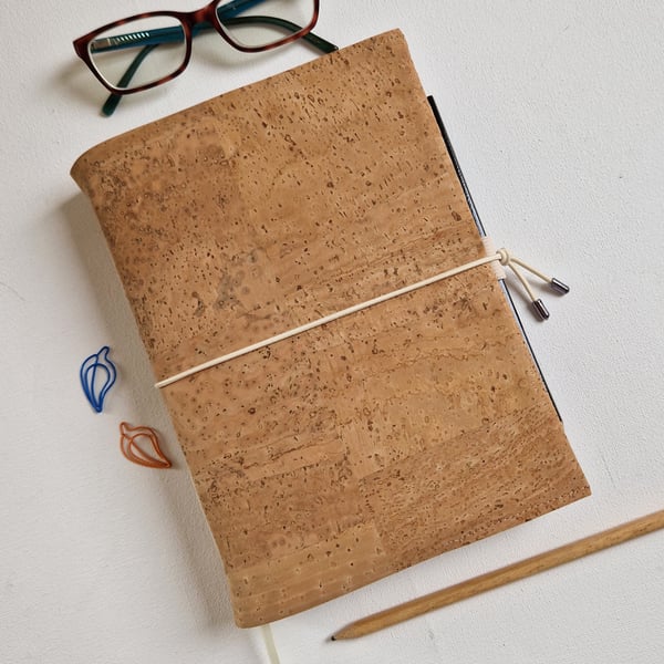 Natural Cork Journal, Planner or Sketchbook, Eco-friendly, Vegan and Refillable