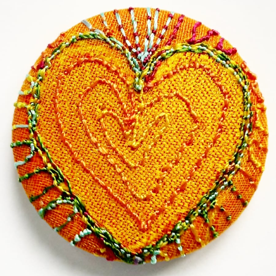 Buttons 1 inch button Hand Dyed Silks and Cottons Free Machine Embroidery Button